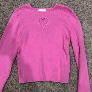 pacsun long sleeve sweater shirt with heart cutout, size L